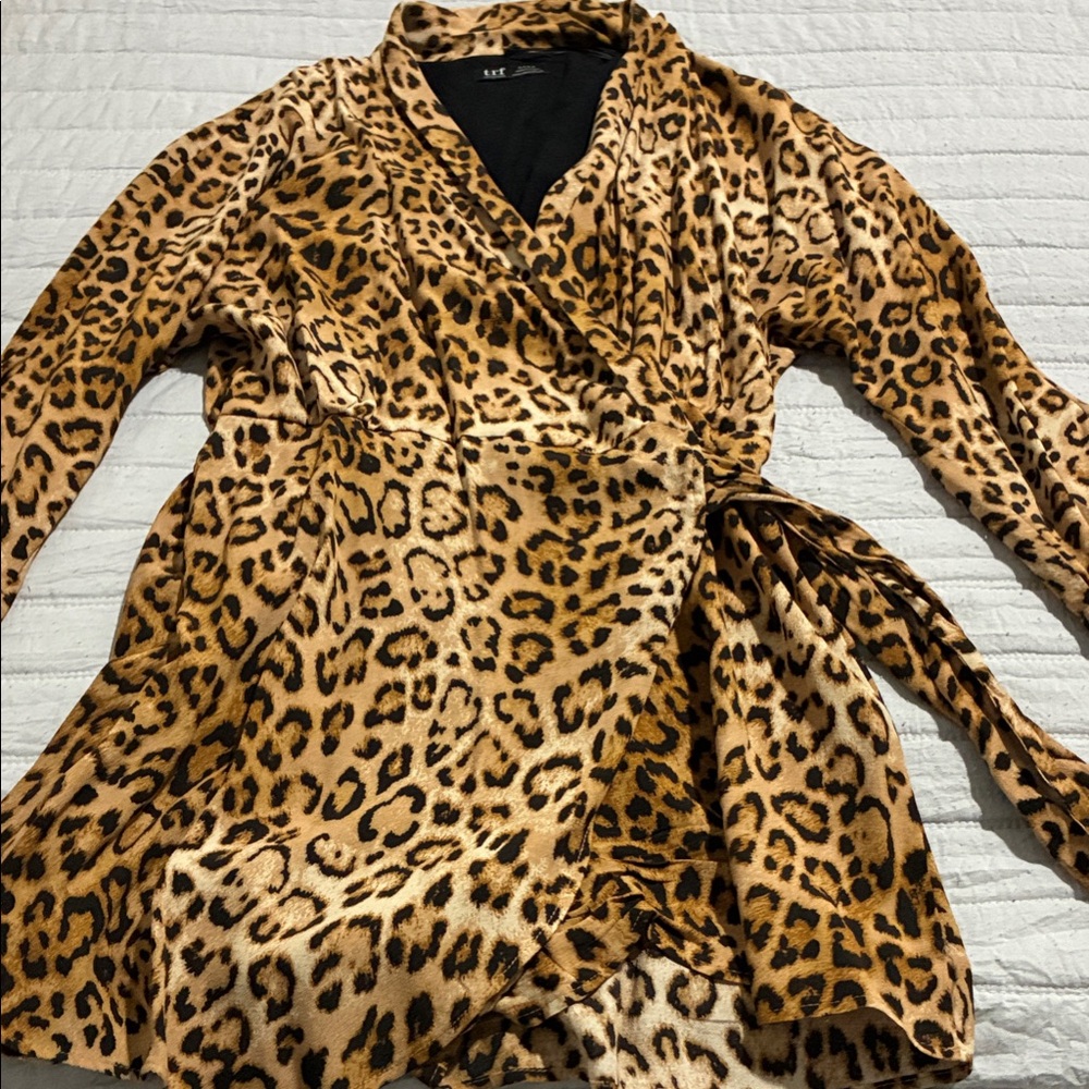 Leopard Print Wrap Dress
